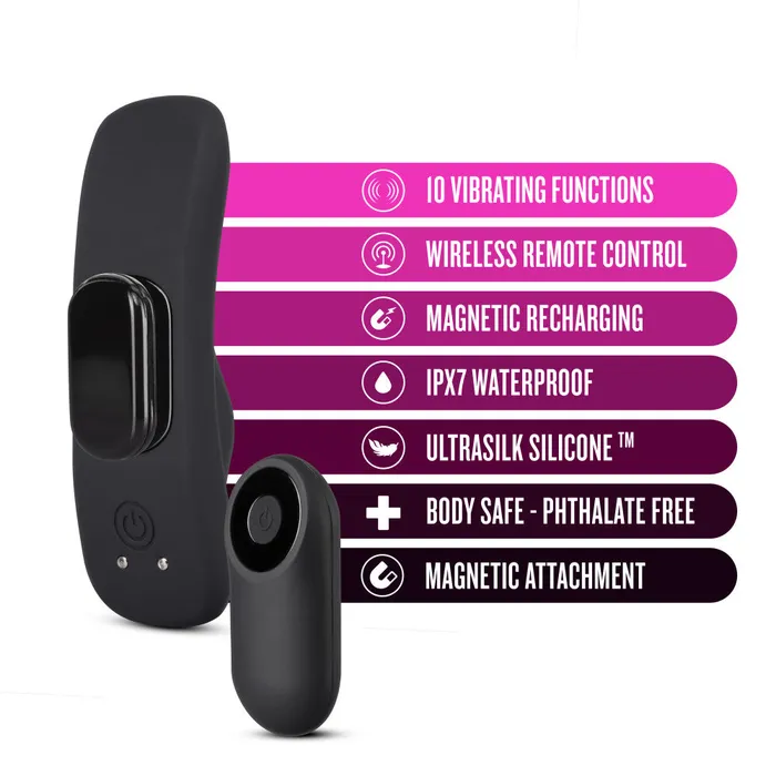 Blush Temptasia By Blush Remote Control Panty Vibe Black 375Inch Vibrator Anal