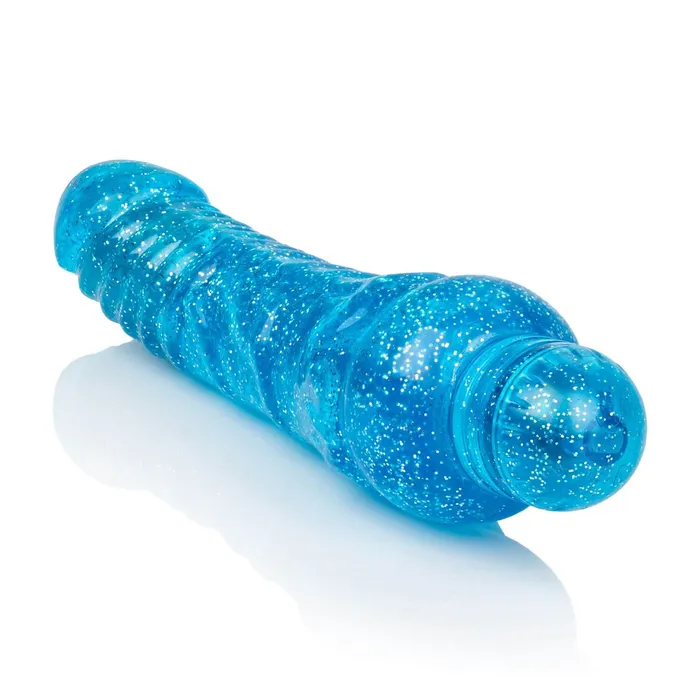 Vibrators Cal Exotic Novelties Sparkle Glitter Jack Blue Vibrating Dildo Waterproof PhthalateFree Pleasure California Exotic Novelties
