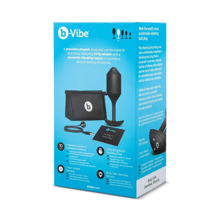BVibe BVibe Snug Plug Vibrating XL Black Anal