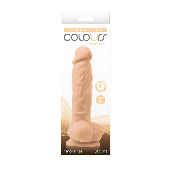 Colours Pleasures Vibrating 5 Inch Dildo White nsnovelties Dildos
