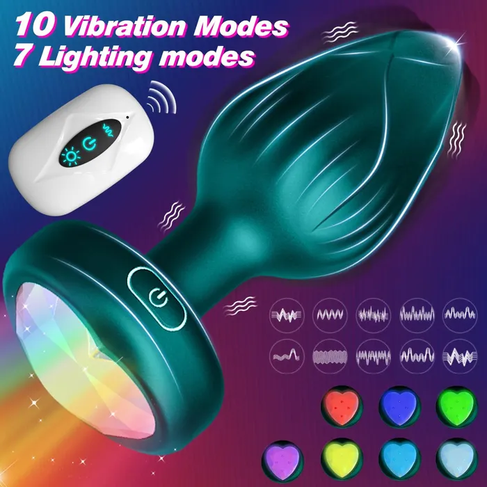 CupidSecrets Heart Shaped LED Vibe Plug Anal CupidSecrets Heart Shaped LED Vibe Plug Anal