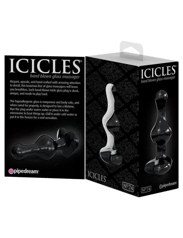 Pipedream Products Anal Icicles No 74 Black Heart GLASS BUTT PLUG Pipedream Products Anal Icicles No 74 Black Heart GLASS BUTT PLUG