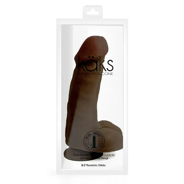 Topco Sales Dildos Topco Sales Kaks DualDensity Platinum Silicone Dildo 85 Dark