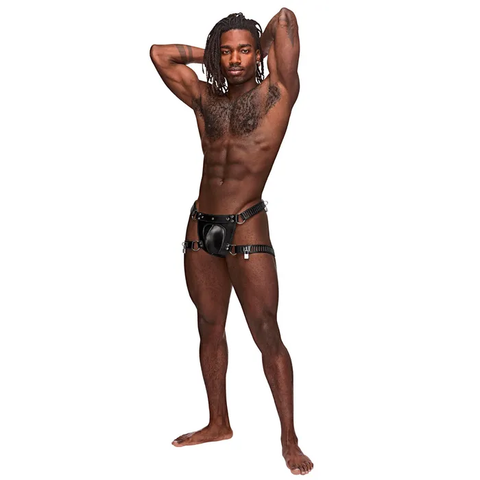 Male Power Scorpio Faux Leather Chastity Shorts Male Power Male Sex Toys