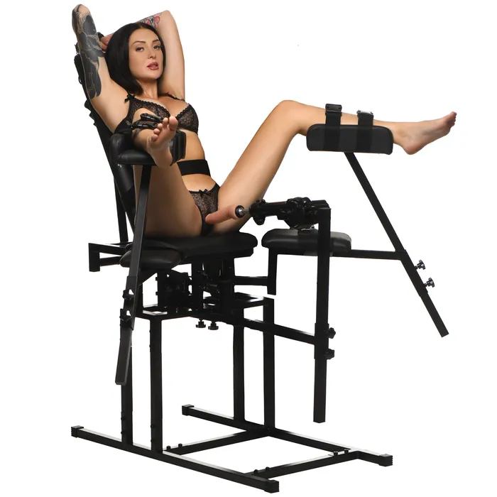 Master Series Female Sex Toys Leg Spreader Obedience Chair w Sex Machine Master Series Female Sex Toys Leg Spreader Obedience Chair w Sex Machine