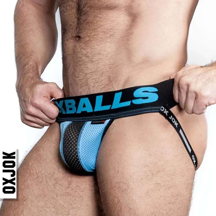 Anal OXJok Airmesh Upthrust SliderStrap Jock Sky Blue Large Anal OXJok Airmesh Upthrust SliderStrap Jock Sky Blue Large