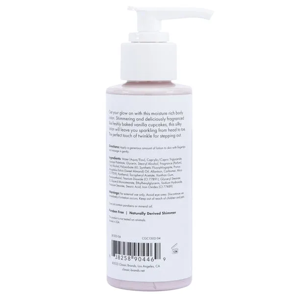 CG Vibrators GLOW Pink Shimmer Lotion Pink 4oz 118mL