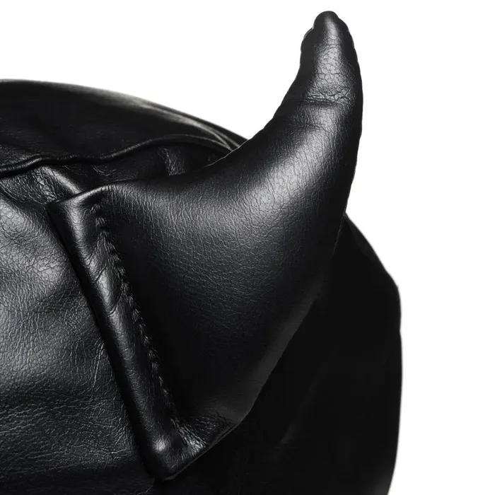 Couples XR Brands Fetish Hood with Horns BDSM Bondage Mask
