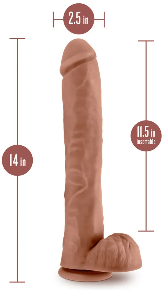 Dildos Blush Novelties Au Naturel Daddy 14 Inch Dildo Mocha Dildos Blush Novelties Au Naturel Daddy 14 Inch Dildo Mocha