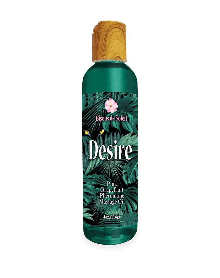 Little Genie Vibrators Desire Pheromone Massage Oil 4 Oz Pink Grapefruit
