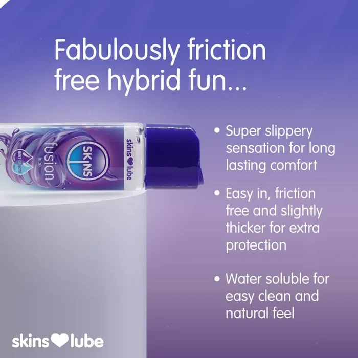 Lubricants Skins Fusion Hybrid Silicone And Waterbased Lubricant 130ml Skins Condoms Lubricants Skins Fusion Hybrid Silicone And Waterbased Lubricant 130ml Skins Condoms