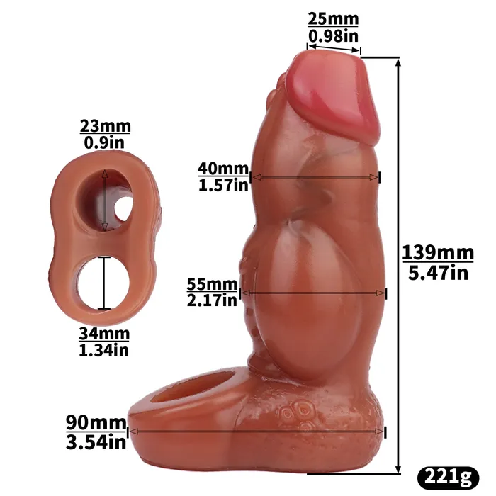 Male Sex Toys Domlust Knotted Girthy Cock Sleeve Sex Toy for Men Hollow Silicone Dildo Penis Masturbation