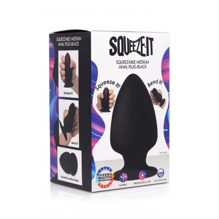 Male Sex Toys SqueezeIt Squeezable Silicone Anal Plug Medium