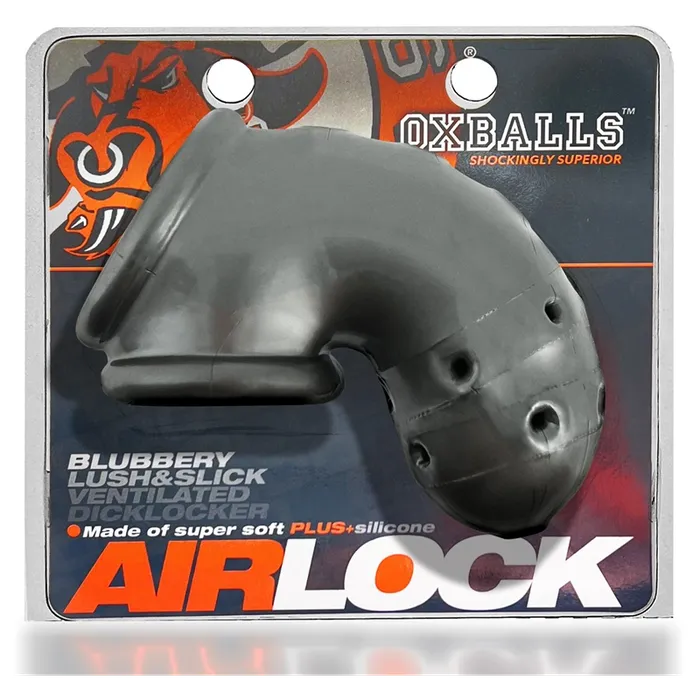 OXBALLS Male Sex Toys AIRLOCK airlite vented chastity STEEL