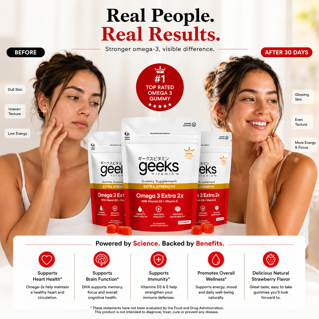 3-Pack Collagen Glow Up + FREE Biotin Growth+