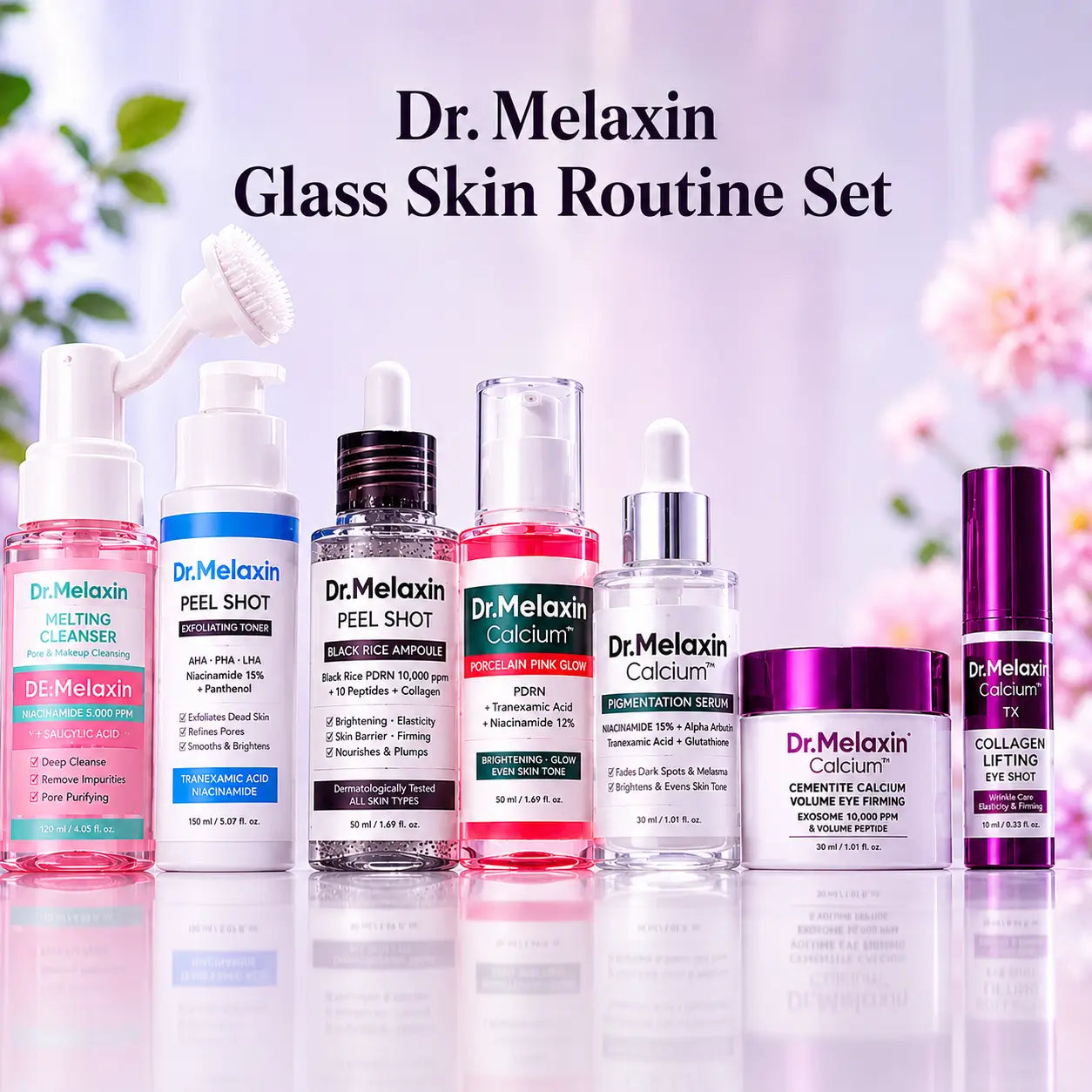 Dr.Melaxin 7-Step Glass Skin Radiance Set | Brighten, Smooth & Firm